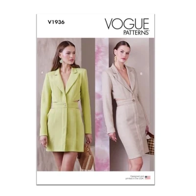 Image of Vogue Patterns V1936A5 Misses&#039; Blazer Dress A5(6 8 10 12 14)