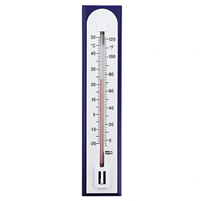 Image of Accurate Room Thermometer For Use As Temperature In The Home Office Garden or Greenhouse Easily Wall Mounted (Dark Blue)