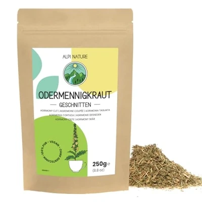 Image of Agrimony Herbal Tea 250g 8.8 oz by Alpi Nature, Agrimonia Eupatoria, Herb, Sticklewort Dried and Cut, Loose Leaf for Preparation of