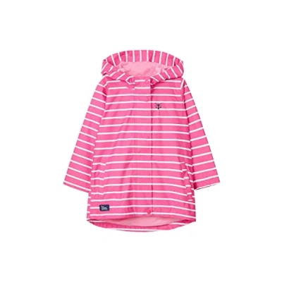 Image of LightHouse Girls Olivia Waterproof Raincoat Kids Lined Breathable Windproof Spring Summer Outdoor Coat With Hood Bright Pink Stripe 6 7 years