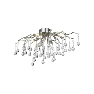 Image of Paul Neuhaus ceiling light Icicle, glass pendant, 4 bulb, silver
