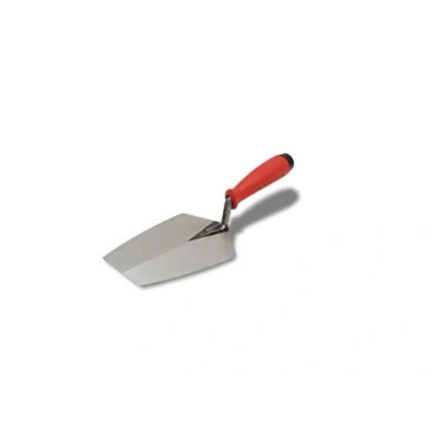 Image of Marshalltown BKTSG75SS 7 1/2 Inch Bucket Trowel Stainless Steel with Red Soft Grip
