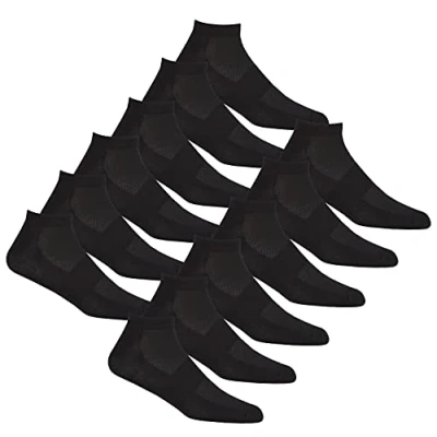 Image of Undercover 12 Pairs Mens Bamboo Trainer Socks 40B528 Black