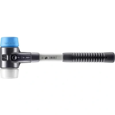 Image of Halder 3717060 &quot;Simplex&quot; TPE Soft/Superplastic Soft Face Mallet with Reinforced Cast Steel Housing, Multi Colour, 60 mm