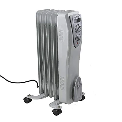 Image of AMOS Oil Filled Radiator 5 Fin 1000W with Adjustable Thermostat Home Office Portable Electric Heater