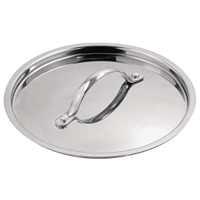Image of Vogue Tri Wall Lid Stainless steel. 200mm(8&quot;&quot;) diameter. Fits Y246