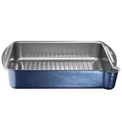 Image of Lakeland Large Non Stick Roasting Tin with Pouring Lip 42cm x 27.5cm 8.5cm Nose for Fat