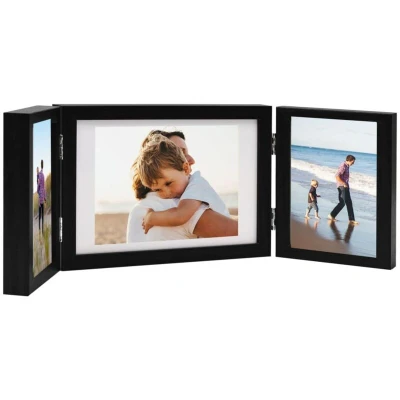 Image of vidaXL Trifold Photo Frame Collage Black 28x18 cm+2x