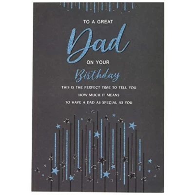 Image of Piccadilly Greetings Modern Birthday Card Dad 9 x 6 inches Regal Publishing,Black