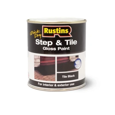 Image of RUSTINS Quick Dry Step &amp; Tile Paint Black 500ml