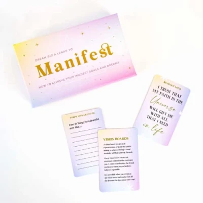 Image of Dream Big &amp; Manifest 100 Cards Mindfulness Wellbeing Card Pack. Tips Tricks to Your Wildest Dreams and Goals.