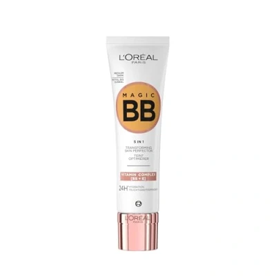 Image of L&#039;Oréal Paris Magic BB Cream with SPF 20, 5 in 1 Skin Tint Vitamin B5 and E, Lightweight Hydrating Formula Adapts to Tone for a Natural Glowy Finish, 30 ml, Shade: 05 Medium Dark
