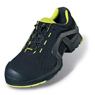 Image of Uvex 1 Work Trainers Safety Shoes S1P Width 12 Size 9 Black Lime