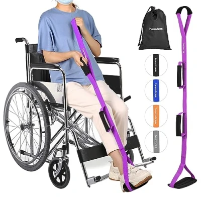 Image of 39&#039;&#039; Long Leg Lifter Strap with Padded Handgrips and Feet Loop,Rigid Hip&amp;Knee Replacement Surgery Recovery Kit,Mobility Aids Foot Easily Get in Out of Bed,Car,Wheelchair