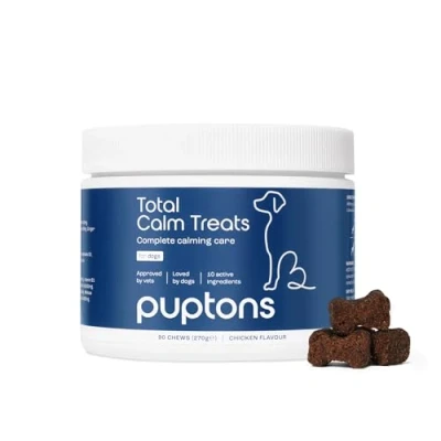 Image of Total Calming Treats for Dogs Dog Anxiety Relief Supplement Reduces Anxiety, Stress, Aggression &amp; Barking Passion Flower, Ashwagandha and L Tryptophan (90 Treats)
