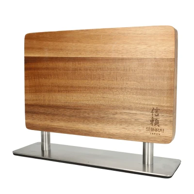 Image of Shinrai Japan Magnetic Knife Block Punch Acacia Wood
