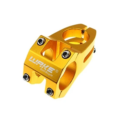 Image of Wake 31.8 Stem 45mm Mountain Bike Short MTB for 31.8mm Hhandlebar, Most Road BMX Gold