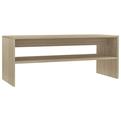 Image of vidaXL Coffee Table with a Shelf Sonoma Oak Engineered Wood Accent Side