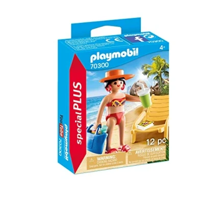 Image of Playmobil 70300 Special Plus Sunbather with Lounge ChAir 9.29 x 11.98 3.81 cm, ful, Fun Imaginative Role Play, PlaySets Suitable for Children Ages 4+