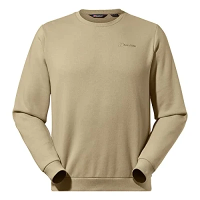 Image of Berghaus Men&#039;s Logo Sweatshirt Crew Neck Jumper Added Warmth Extra Comfortable, Aloe, XS