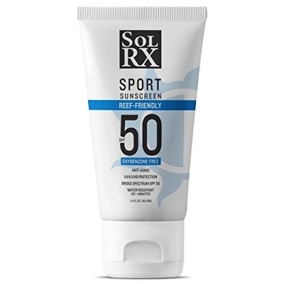 Image of SolRX SPORT SPF 50 Sunscreen Oxybenzone Free, Fragrance Free 3.4 oz Tube