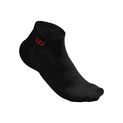 Image of Wilson M QUARTER SOCK 3PR/PK Bk OSFA