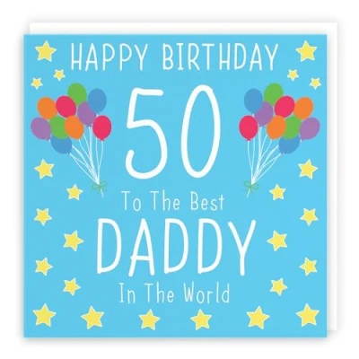 Image of Hunts England Daddy 50th Birthday Card Happy 50 To The Best In World Iconic Collection