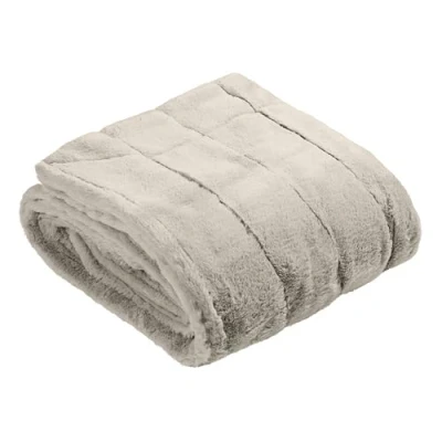 Image of Riva Paoletti Empress Throw Charcoal Grey Super Soft Faux Fur Heavyweight Non Slip Lining Machine Washable 100% Polyester 130 x 180cm (51&quot; 71&quot; inches) Designed in the UK