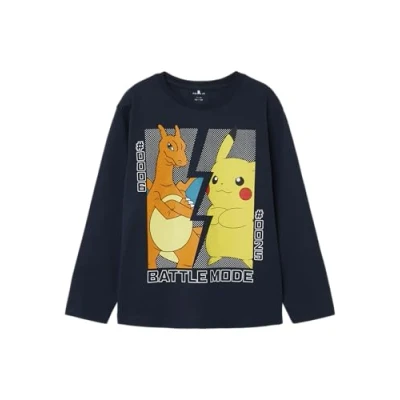 Image of Name it Nkmamas Pokemon Long sleeved top for kids, Size: 4y, Dark sapphire