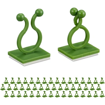 Image of Set of 240 Plant Ties, Adjustable Flower Holders, Adhesive, Reusable, Fixing Flowers, Gardening &amp; Home, White Relaxdays