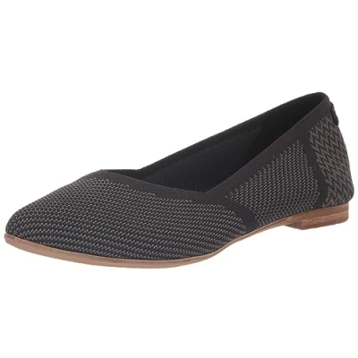 Image of TOMS Women&#039;s Jutti Neat Ballet Flat, Black Repreve Knit, 3 UK