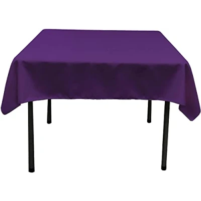Image of LA Linen Polyester Poplin Square Tablecloth, 52 by Inch, Purple, x inch (Square)