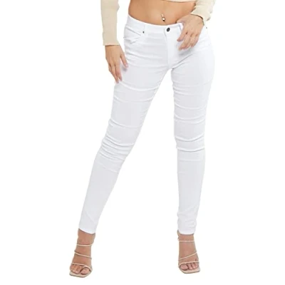 Image of MYT Womens Chino Trousers Ladies Skinny Fit Super Stretch Office Work Casual Chinos White Size UK 6