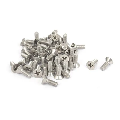 Image of Sourcingmap M4x12mm Phillips Flat Crosshead Countersunk Bolts Machine Screws 50pcs