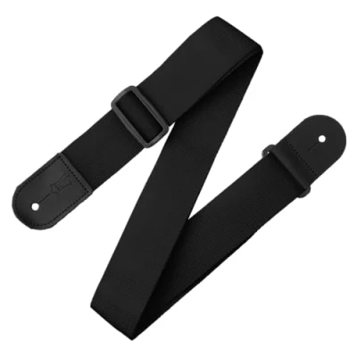 Image of Levy&#039;s Leathers 2&quot; Polypropylene Guitar Strap with Polyester Ends and Tri glide Adjustment. Black (M8POLY BLK)