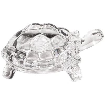 Image of Crystal Turtle Statue Clear Miniature Glass Artifical Animal Figurine Chinese Feng Shui Garden Ornament