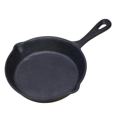 Image of Buckingham Pre Seasoned Cast Iron Skillet, Frying Pan 16.5 cm for Healthy Cooking Premium Quality, Black