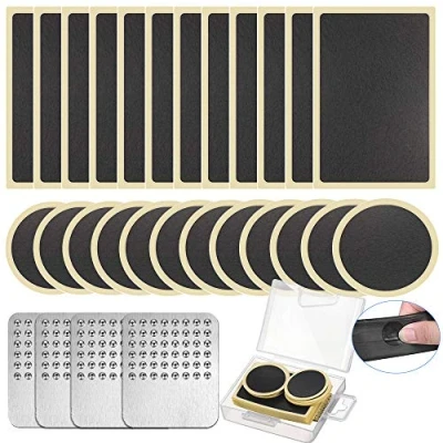 Image of Puncture Repair Kits for Bikes, Self Adhesive Bike Patches Glueless Tire Kit with Metal Rasps/Case, Bicycle ideal Mountain Bike/Road Inner Tube