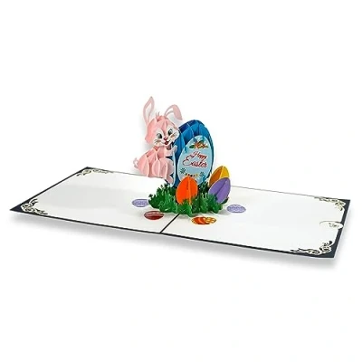 Image of paperdora® 3D Pop Up Card „Easter“ with Envelope and Wax Seal Greeting Gift Certificate Voucher