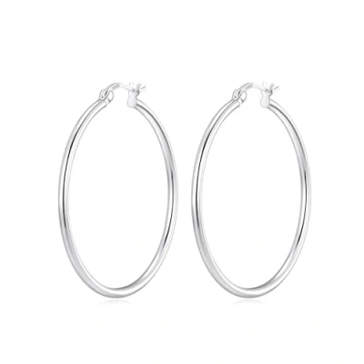 Image of Philip Jones Sterling Silver 40mm Hoop Earrings