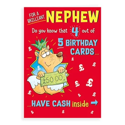 Image of Regal Publishing Humour Birthday Card Nephew 9 x 6 inches