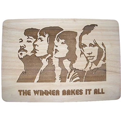 Image of ABBA Inspired Gift Premium Hardwood Wooden Chopping Cutting Cheese Board Cooking Baking Present (Premium 35x24x1.5 cm)