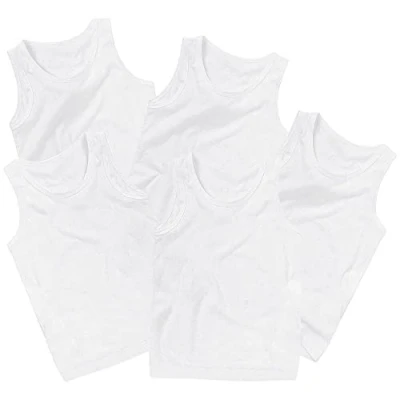 Image of Just Essentials Boys Back to School 3 Pack Cotton Vests UK Seller White 5 3/4 Years