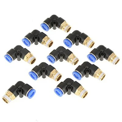 Image of Push in Joint Pneumatic Connector 8mm x 1/4&quot; PT Male Thread Quick Fittings,90 Degree Elbow Pipe Fittings 10 pcs