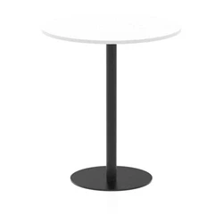 Image of Italia 1000mm Poseur Round Table White Top 1145mm High Black Leg