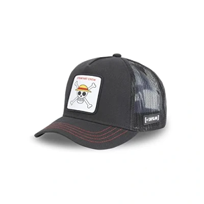 Image of Capslab Straw Hat Crew One Piece black Trucker Cap Size