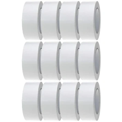 Image of Crimson Starfish White Duct Tape 12 Rolls of 48mm x 45m Gaffer Water Resistant Adhesive Multi Use for Indoor/Outdoor Strong