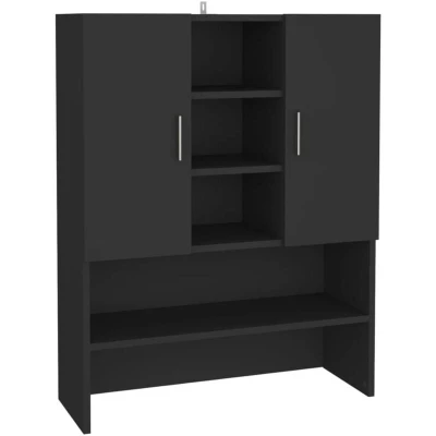 Image of vidaXL Washing Machine Cabinet Black 70.5x25.5x90 cm