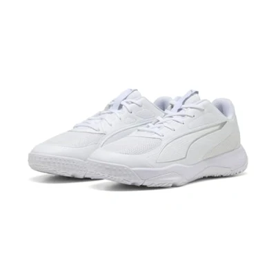 Image of PUMA Accelerate JR 4 Handball Shoe, White Silver, UK