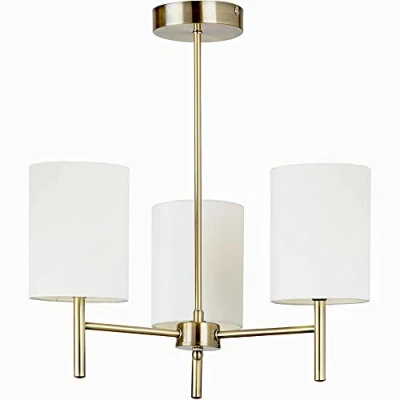 Image of Brio 3 Light Semi Flush Multi Arm Ceiling Antique Brass, E14